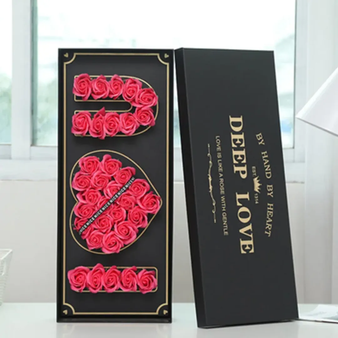 I Love You Box sa Vječnim Ružama - Luksuzna Poklon Kutija od Mirisnih Ruža - Slika 2