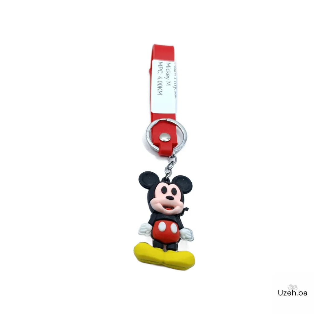 Gumeni Privjesak Mickey Mouse s Trakicom – Za Ključeve i Torbe