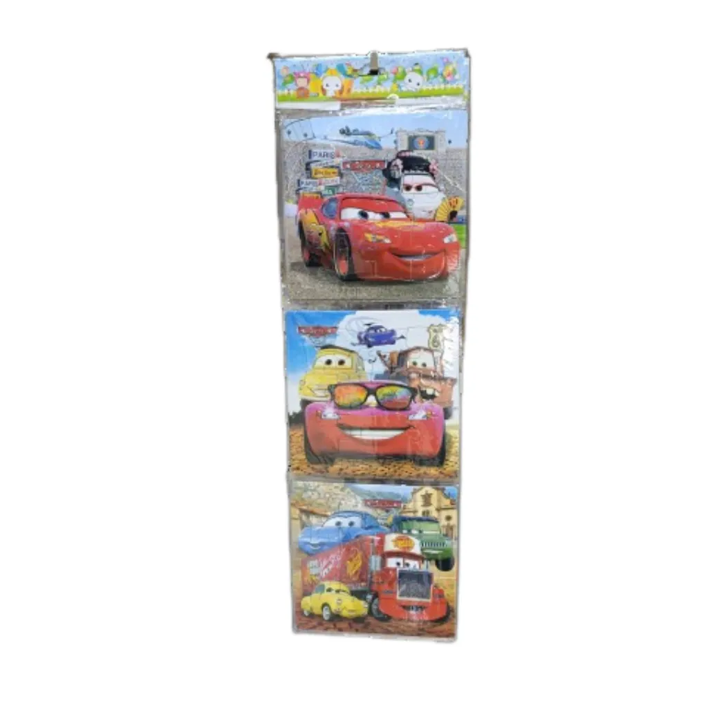 Disney Cars Puzzle Set za Djecu 3u1 (Slagalice Auti) – Munjeviti Jurić Poklon